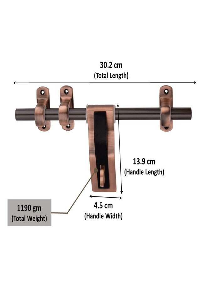 Atom Set of 2 Zinc Aldrop | 12 Inch Fancy Aldrop for Door Fittings Kit, Door Accessories | Copper Antique Finish (WZA006) - Image 3